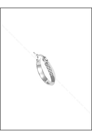 Halka Model, Paslanmaz Çelik Küpe 386, Gümüş Renk