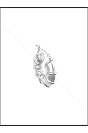 Halka Model, Paslanmaz Çelik Küpe 394, Gümüş Renk