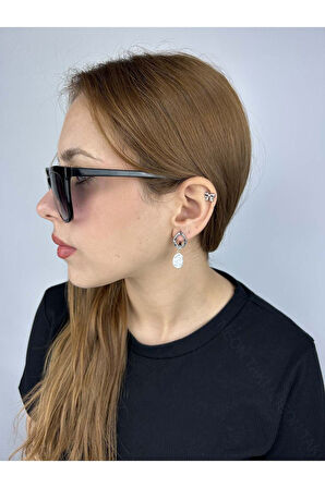 Küpe, Kararmayan Paslanmaz Çelik, İnci Detaylı, Gümüş Renk, Model585