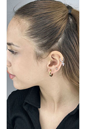 Paslanmaz Halka Küpe 619, Altın Renk, Dış Çap 18mm