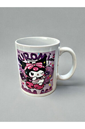 Kuromi Desenli Porselen Kupa. 1. Kalite Porselen. Bulaşık Makinesinde Yıkamaya Uygun. Solmaz Yapmaz.