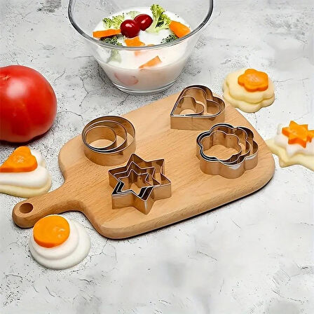 12 Parça Metal Kurabiye Kalıbı