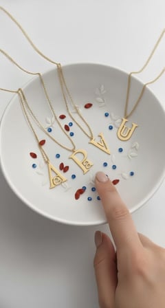 925 Ayar Papatya Silver çift harf kolye.rose.gold.rodaj