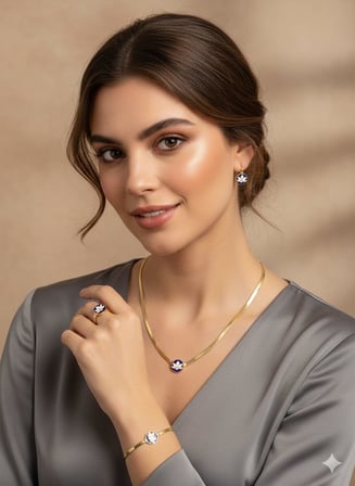 925 Ayar İtalyan Lotus Takım.rose.gold.rodaj