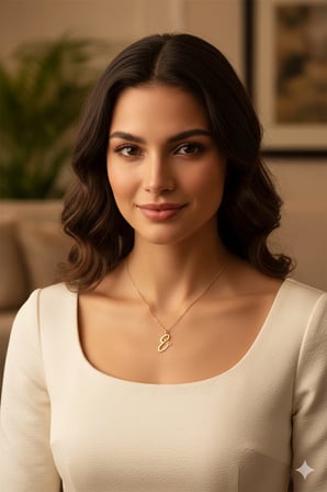 925 Ayar Kesim Harf Kolye.rose.gold.rodaj