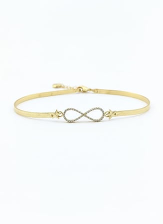 925 Ayar Sonsuzluk İtalyan Zincir Bileklik.rose.gold.rodaj