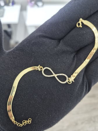 925 Ayar Sonsuzluk İtalyan Zincir Bileklik.rose.gold.rodaj