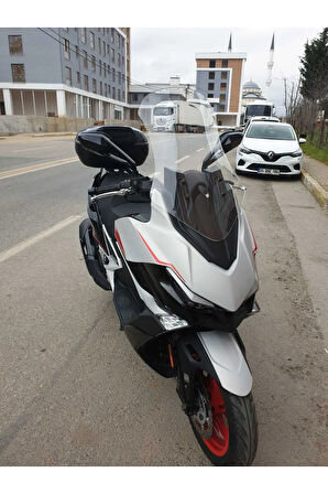 Kymco Xciting VS 400 Ön cam 2023 2024 Model Yılı 66cm Şeffaf Renk 4mm Uzun Geniş Cam