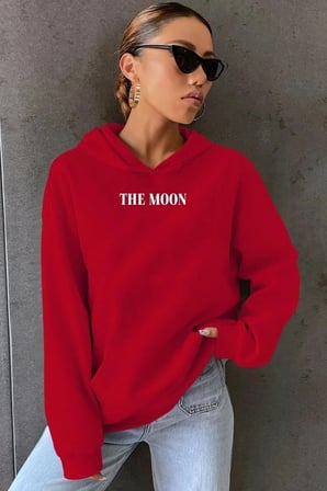 Unisex The Moon Baskılı Sweatshirt