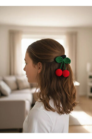 Örgü Figürlü El Yapımı Kız Çocuk Sevimli Saç Tokası