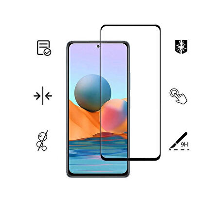 Xiaomi Redmi Note 10 Pro İle Uyumlu Kırılmaz Cam 9D Tam Kapatan Süper Glass