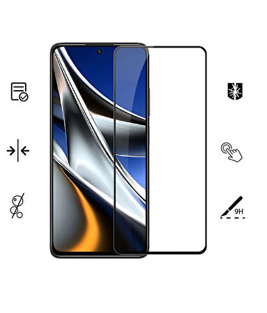 Poco X4 Pro İle Uyumlu Kırılmaz Cam 9D Tam Kapatan Süper Glass