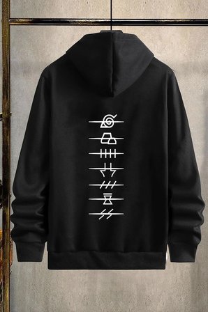Unisex Ninja Akatsuki Sırt Baskılı Sweatshirt