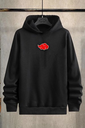 Unisex Ninja Akatsuki Sırt Baskılı Sweatshirt