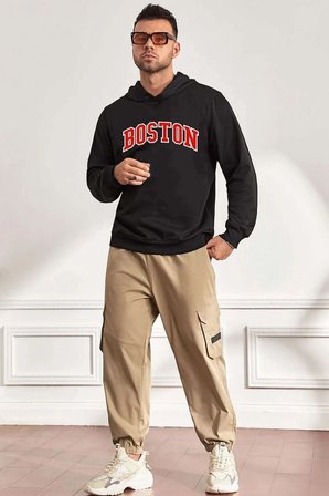 Unisex Boston Baskılı Sweatshirt