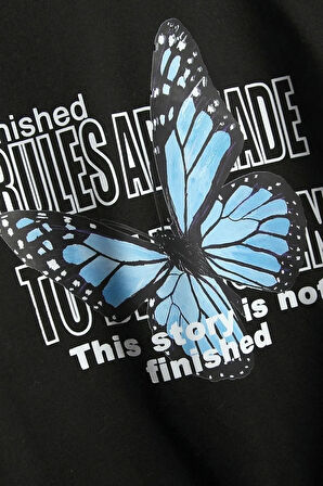 Butterfly Baskılı Sweatshirt