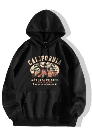 Unisex California Baskılı Kapüşonlu Sweatshirt