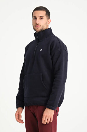 RAHAT KALIP FERMUARLI SWEATSHIRT MELANJ