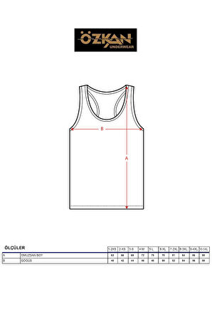 Özkan 0058 6'lı Paket Erkek %100 Pamuklu Ribana Esnek Rahat Sırtı Çapraz Sporcu Rambo Kalın Askılı Atlet