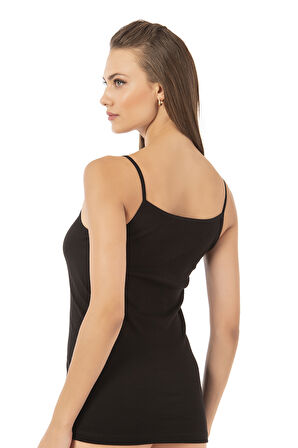 Özkan 0107 6'lı Paket Kadın %100 Pamuklu Ribana Esnek Rahat İp Askılı Örme Atlet