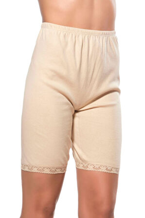 Özkan 0114 3'lü Paket Kadın Pamuklu Ağlı Model Ribana Esnek Rahat Kalıp Yumuşak Paçalı Diz Üstü Kısa Tayt