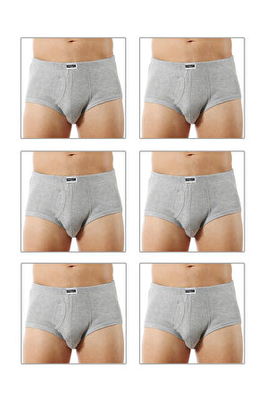 Özkan 0117 6'lı Paket Erkek Pamuklu Ribana Torbalı Esnek Yumuşak Rahat Slip Külot