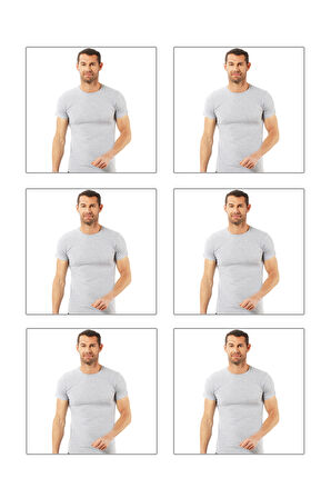 Özkan 0265 6'lı Paket  Erkek Pamuklu Kapalı Sıfır Yaka Yarım Kol Fanila Tişört