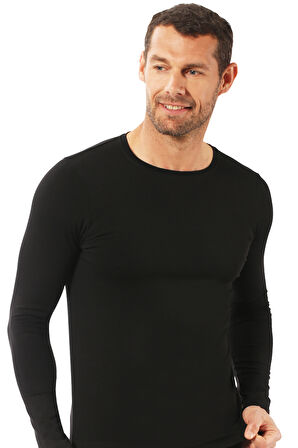 Özkan 0266 6'lı Paket Erkek Penye Likralı Pamuklu Yuvarlak Yaka Uzun Kol Tişört Fanila