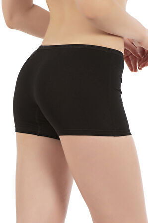 Özkan 0412 3'lü Paket Kadın Likralı %95 Pamuklu Süprem Esnek Rahat Boxer Şort Tayt