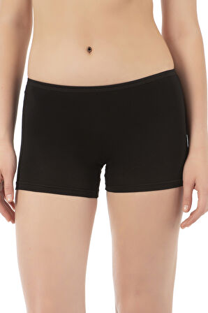 Özkan 0412 3'lü Paket Kadın Likralı %95 Pamuklu Süprem Esnek Rahat Boxer Şort Tayt