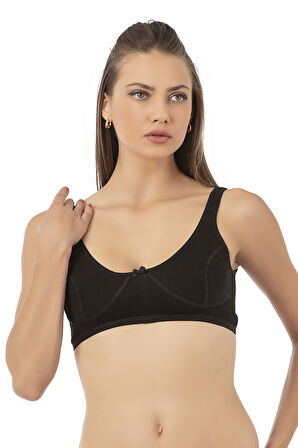 Özkan 0564 3'lü Paket Kadın Pamuklu Ribana Boş Kap Desteksiz Telsiz Balensiz Kalın Askılı Yarım Atlet Sütyen