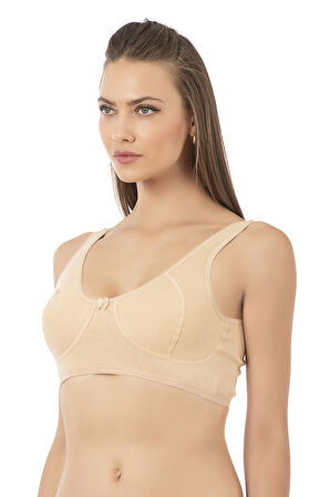 Özkan 0564 3'lü Paket Kadın Pamuklu Ribana Boş Kap Desteksiz Telsiz Balensiz Kalın Askılı Yarım Atlet Sütyen