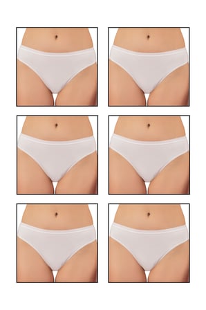 Özkan 6120 6'lı Paket Kadın Pamuklu Likralı Süprem Esnek Rahat Slip Külot