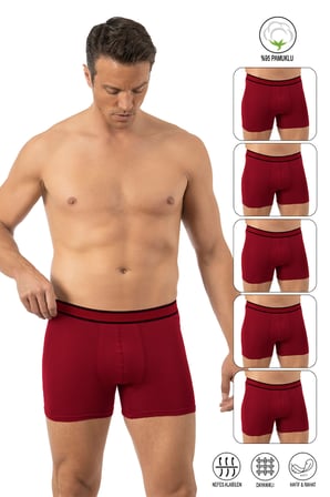 Özkan 11226 5'li Paket Erkek %95 Pamuklu Likralı Süprem Kumaş Esnek Rahat Boxer Şort