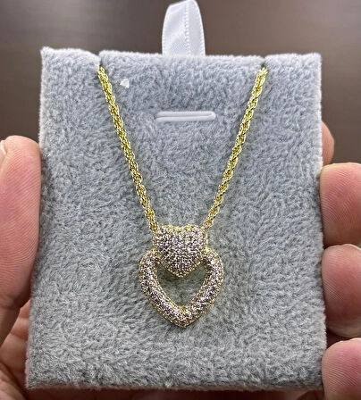 💛 Aşkın Işıltısı: 14 Ayar Altın Kaplama Kalp Kolye