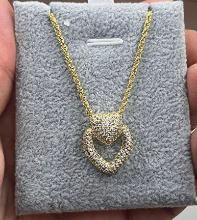 💛 Aşkın Işıltısı: 14 Ayar Altın Kaplama Kalp Kolye