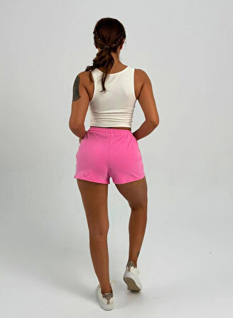 Maison La Femme Kadın Beli Lastikli Nakışlı Pembe Şort