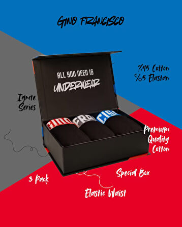 IGNITE Premium Kutulu 3'lü Erkek Boxer