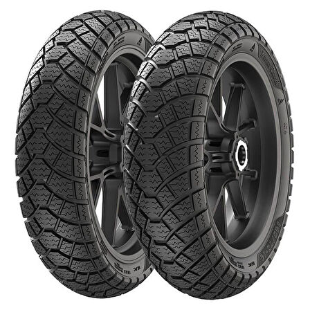 Anlas 3.50-10 90/90-12 Ön Arka Lastik Takım Anlas SC 500 Winter Grip 2 2025 Üretim ANL0061