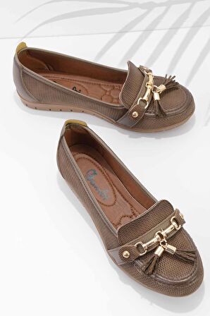 Bambi Vizon  Kadın Loafer Ayakkabi K01590010909