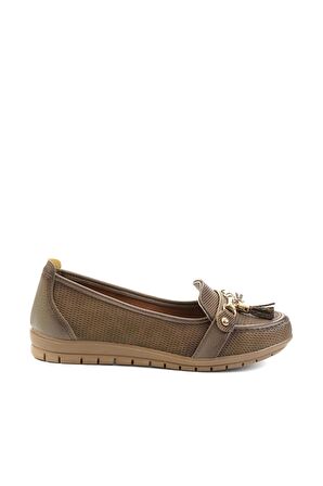 Bambi Vizon  Kadın Loafer Ayakkabi K01590010909