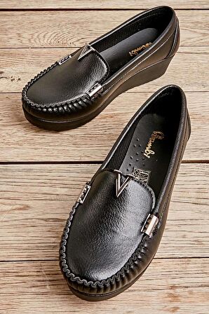 Bambi Siyah  Kadın Loafer Ayakkabi K01797002009