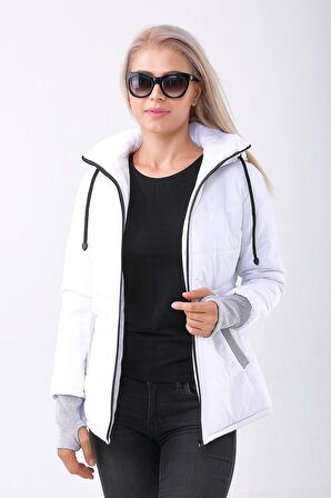 Barbora Günlük Su Geçirmez Kışlık Şişme Kadın Mont  801beyaz3