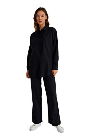 Barbora Keten Günlük İkili Takım Alt Üst LN17siyah6