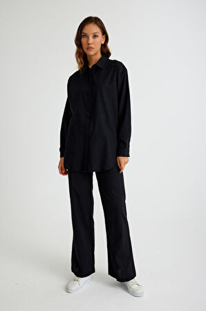 Barbora Keten Günlük İkili Takım Alt Üst LN17siyah6