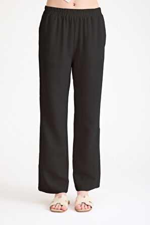 Yazlık Gömlek Pantolon İkili Siyah Keten Takım