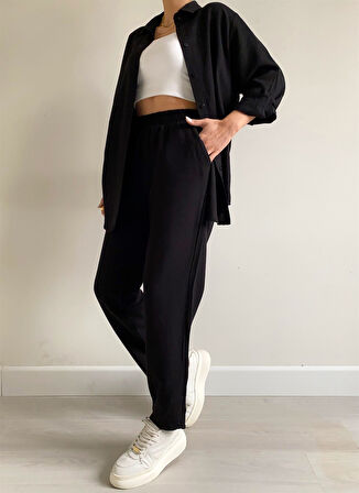 Keten Gömlek Pantolon Günlük İkili Takım Elbise