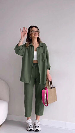 Keten İkili Takım Pantolon Gömlek