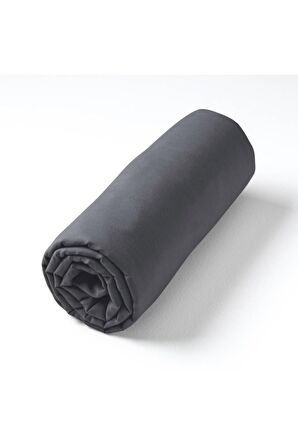 Leruum London Lastikli Siyah %100 Pamuklu Fitted Çarşaf 160x200+30