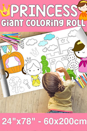 Prenses Dev Boy Boyama Kağıdı - Farm Kids Coloring Roll - Giant Painting Paper Roll for Kids